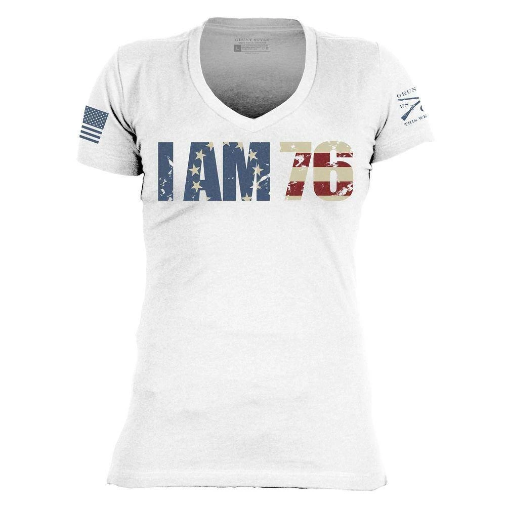 Women's I AM 76 V-Neck - White - Image 2
