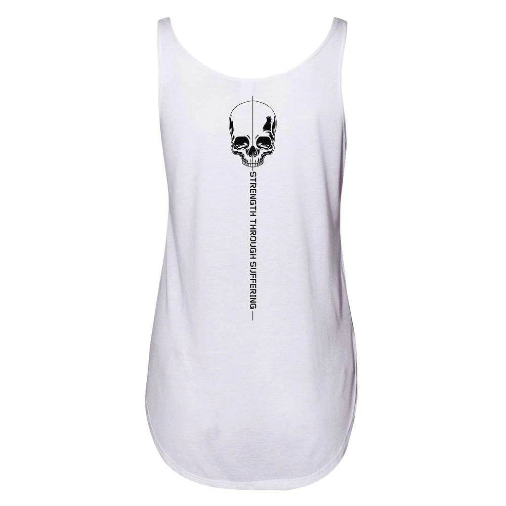 Women's Strength Through Suffering Flowy Tank - White - Image 6
