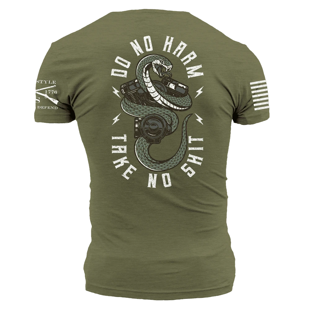 Do No Harm, Take No Sh*t T-Shirt - Military Green - Image 4