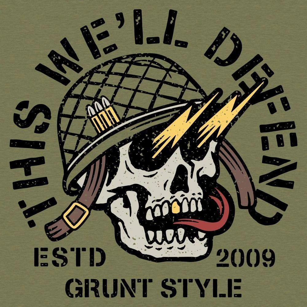 Death Skull T-Shirt - Military Green - Image 4