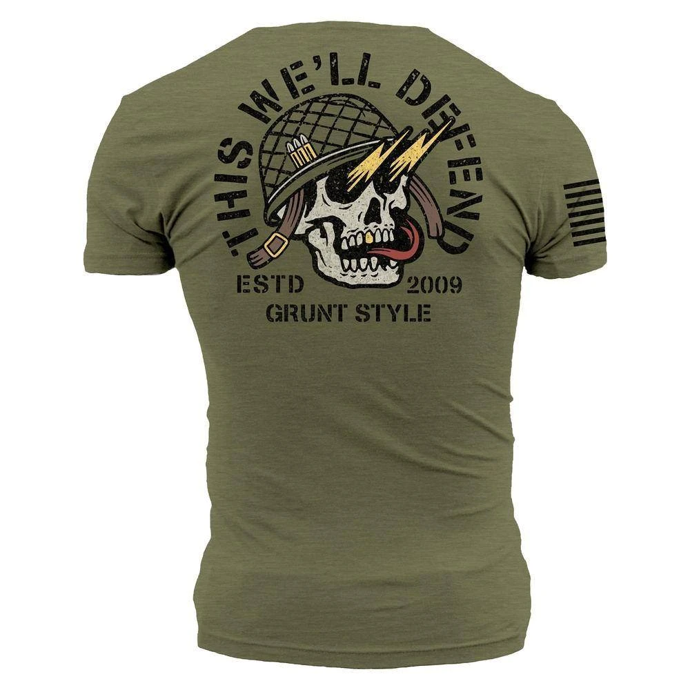 Death Skull T-Shirt - Military Green - Image 2
