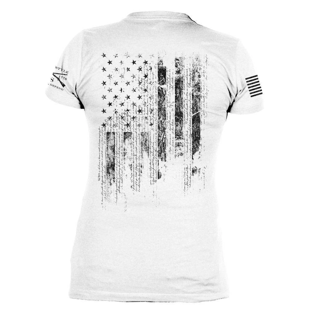 Women's 1776 Flag V-Neck - White - Image 4