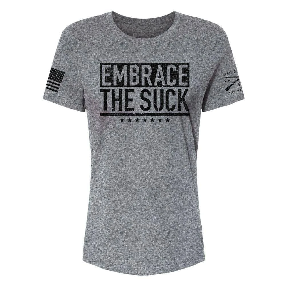 Women's Embrace The Suck Relaxed Fit T-Shirt - Grey Triblend