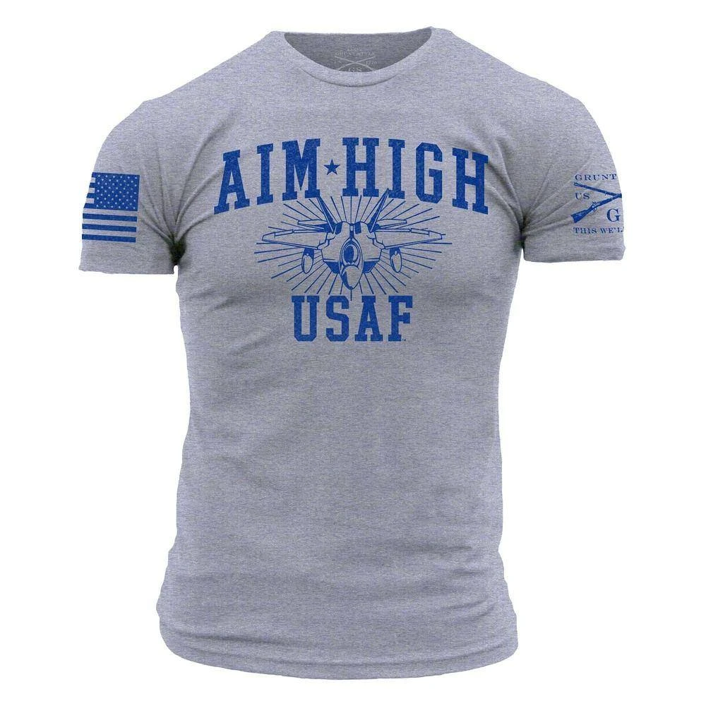 USAF - Aim High U.S.A.F. T-Shirt - Athletic Heather - Image 2