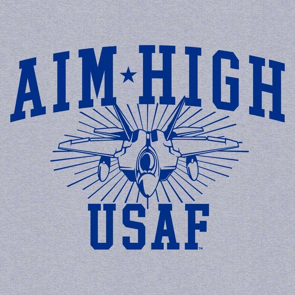 USAF - Aim High U.S.A.F. T-Shirt - Athletic Heather - Image 3