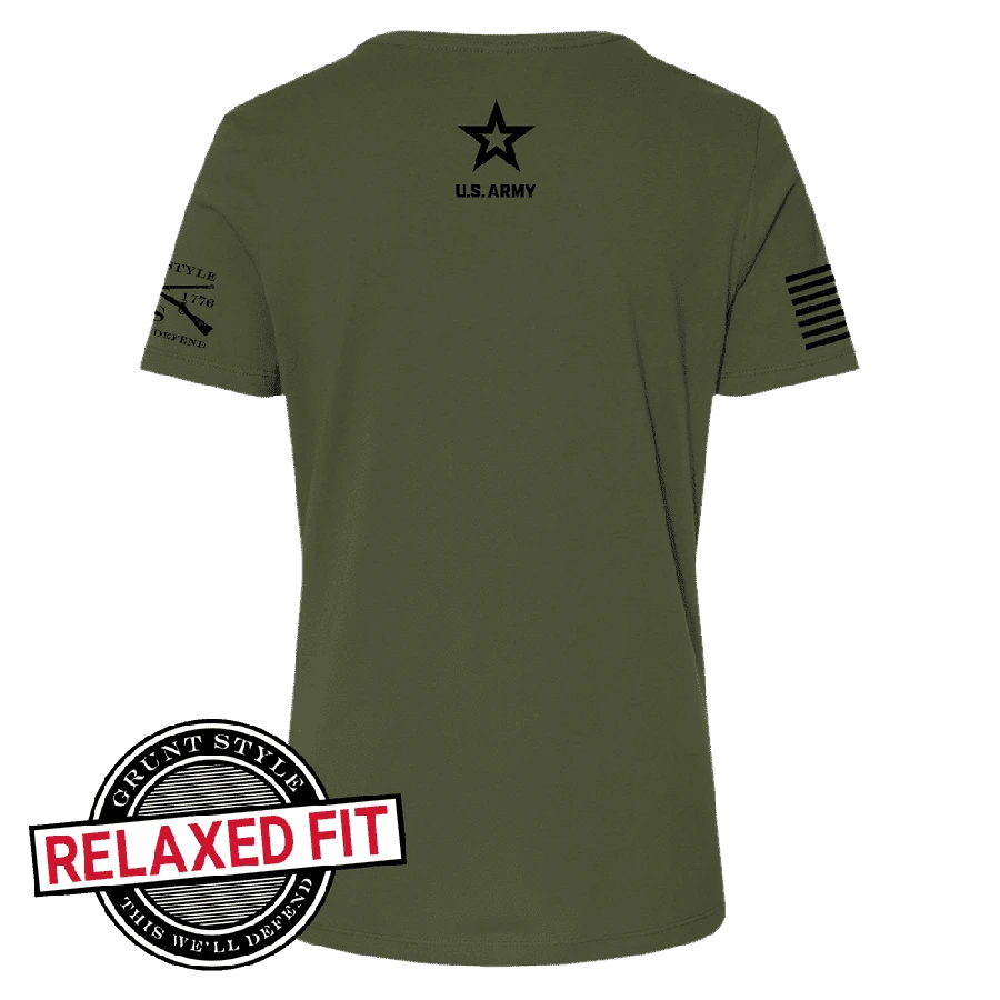 Women's Army Est. 1775 Relaxed Fit T-Shirt - Military Green - Image 2