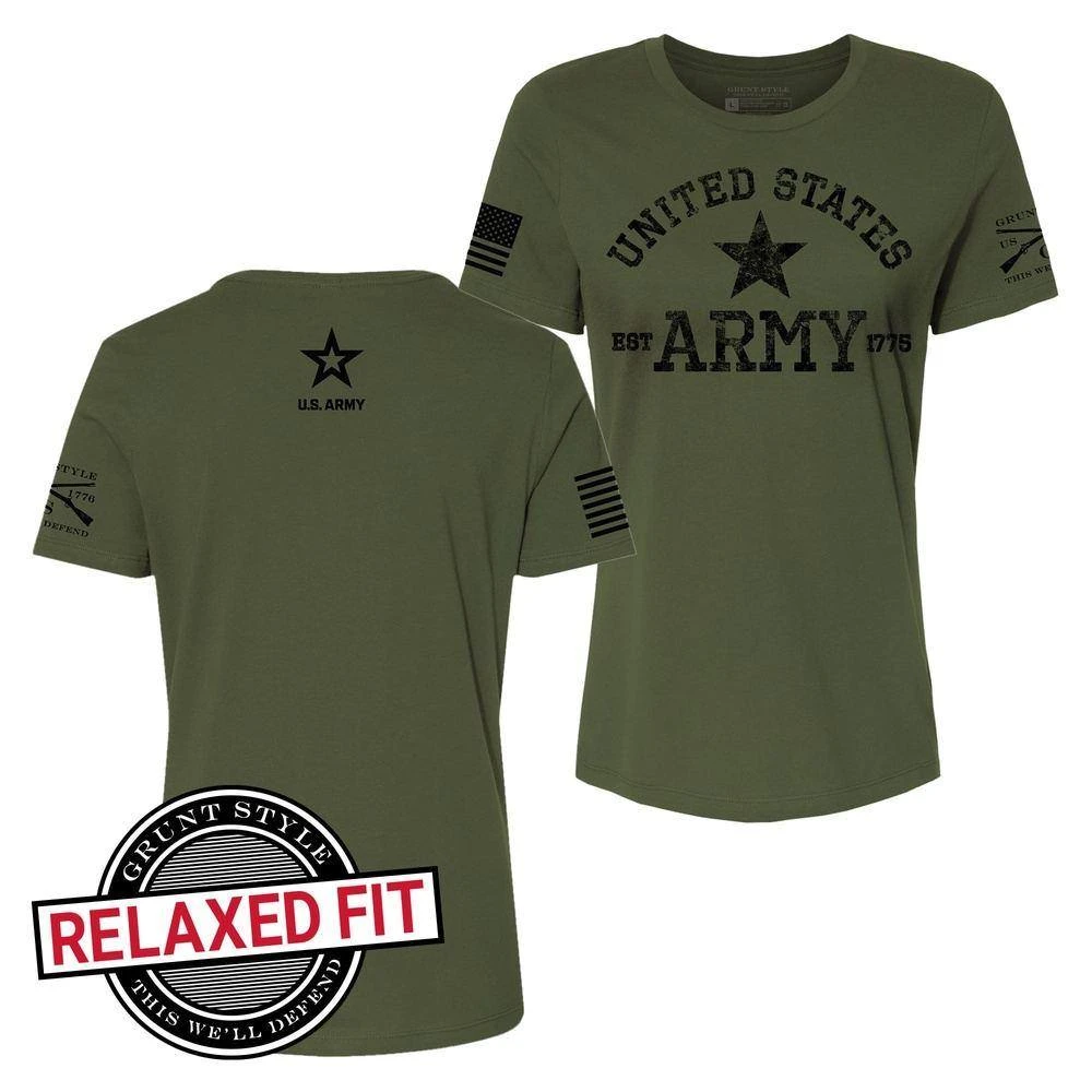 Women's Army Est. 1775 Relaxed Fit T-Shirt - Military Green