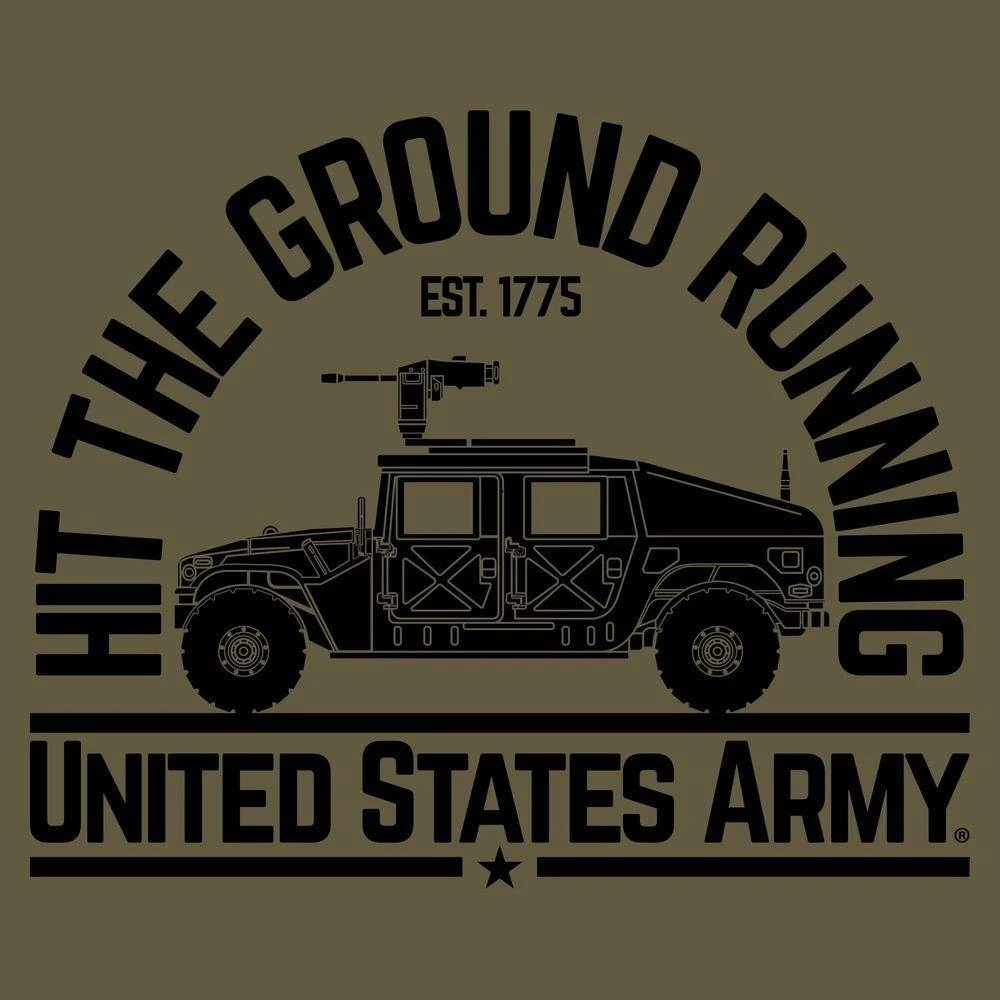 Army Hit The Ground Running T-Shirt - Military Green - Image 4