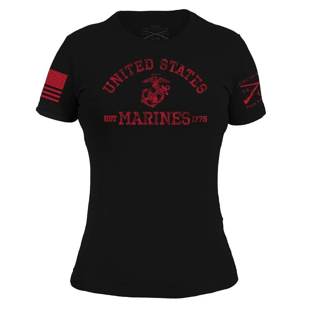USMC - Women's Est. 1775 T-Shirt - Black - Image 2