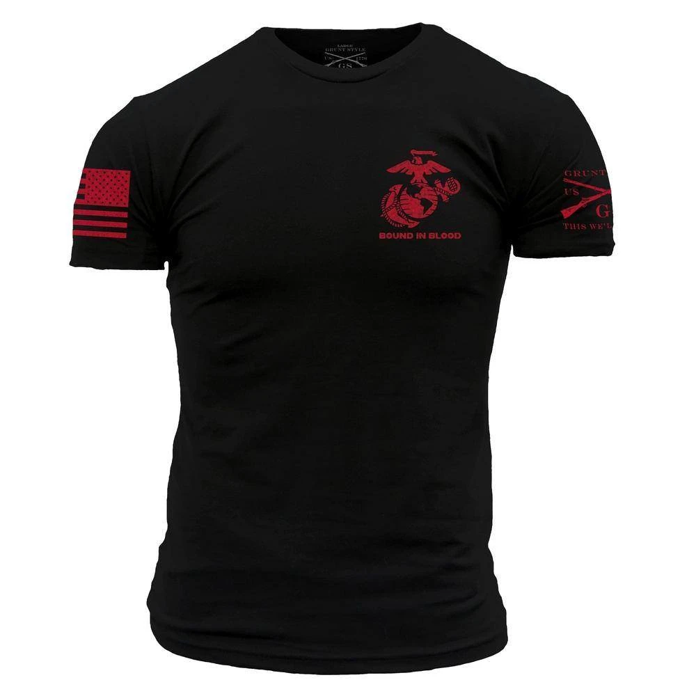 USMC - Bound In Blood T-Shirt - Black - Image 2