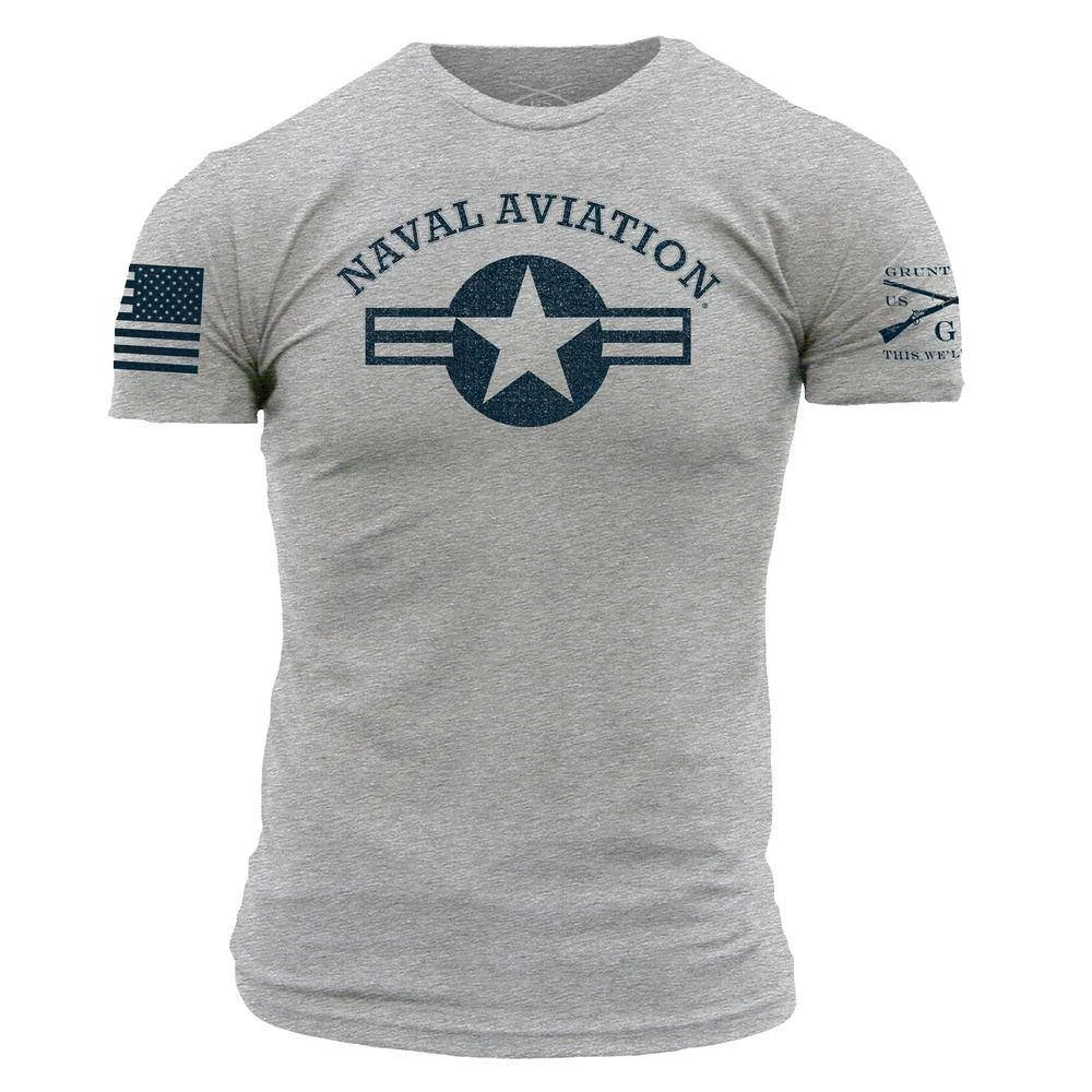 USN - Naval Aviation T-Shirt - Athletic Grey - Image 7
