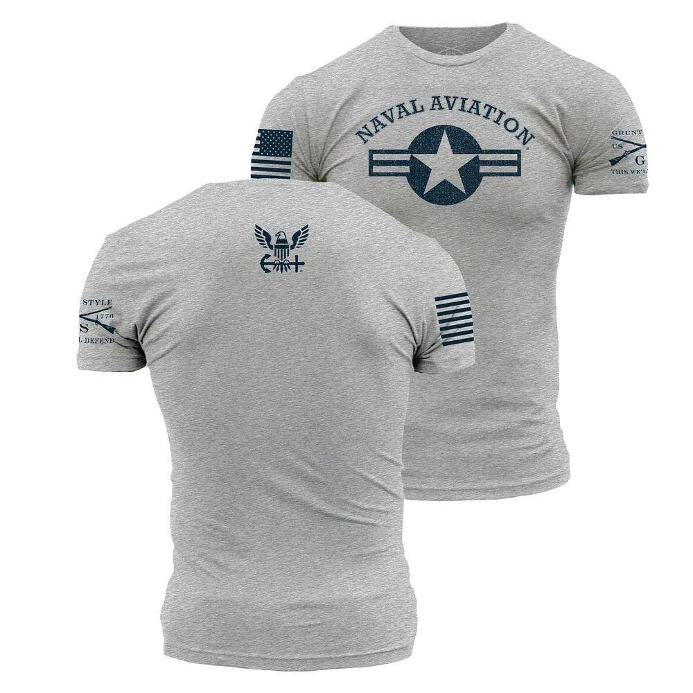 USN - Naval Aviation T-Shirt - Athletic Grey