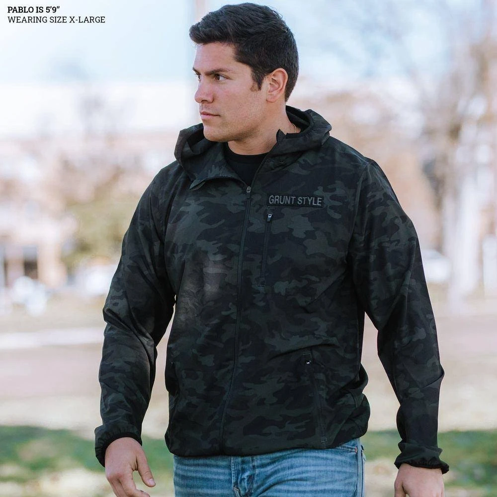 Garrison Hooded Windbreaker - Black Camo - Image 2