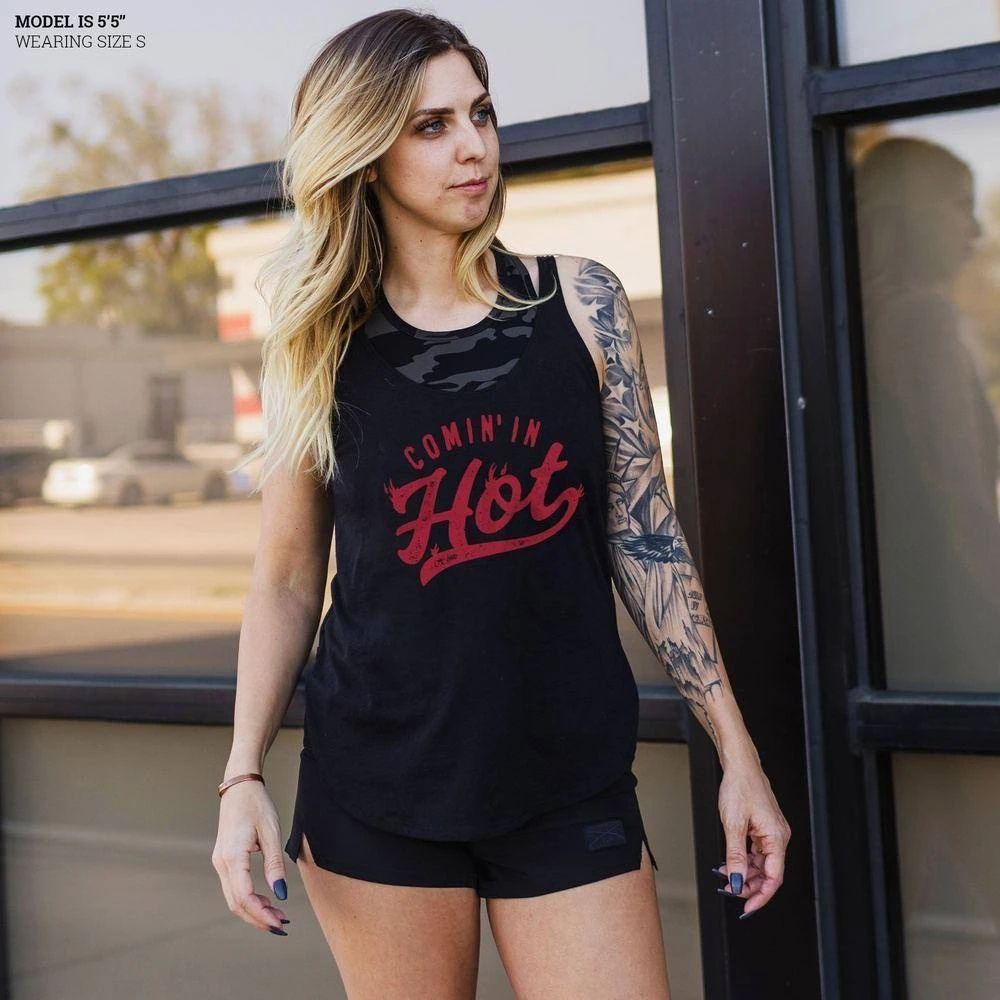 Women's Comin' In Hot Tank - Black - Image 2