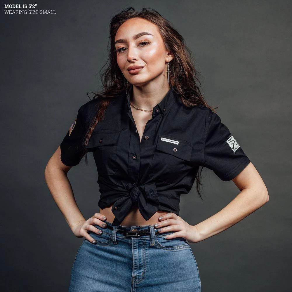 Women's Garage Button Down - Black - Image 3