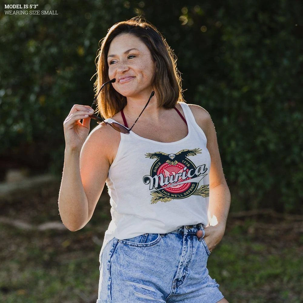 Women's Murica Brewing Flowy Tank - White - Image 2
