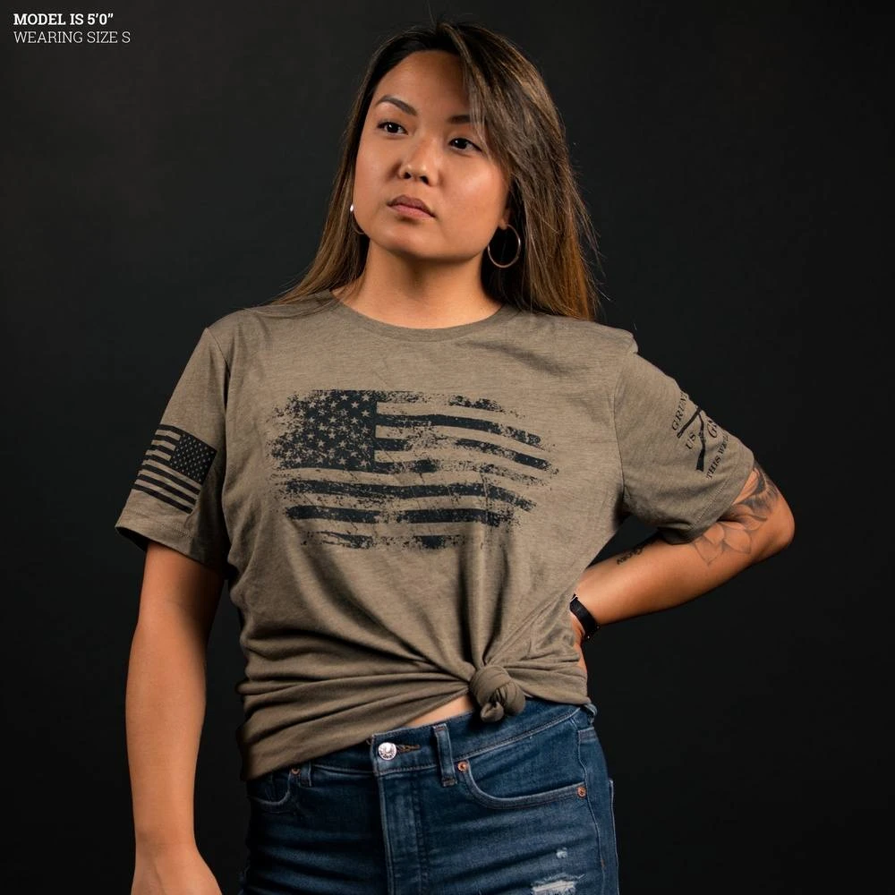 Women's American Vintage Relaxed Fit T-Shirt - Olive Triblend - Image 2
