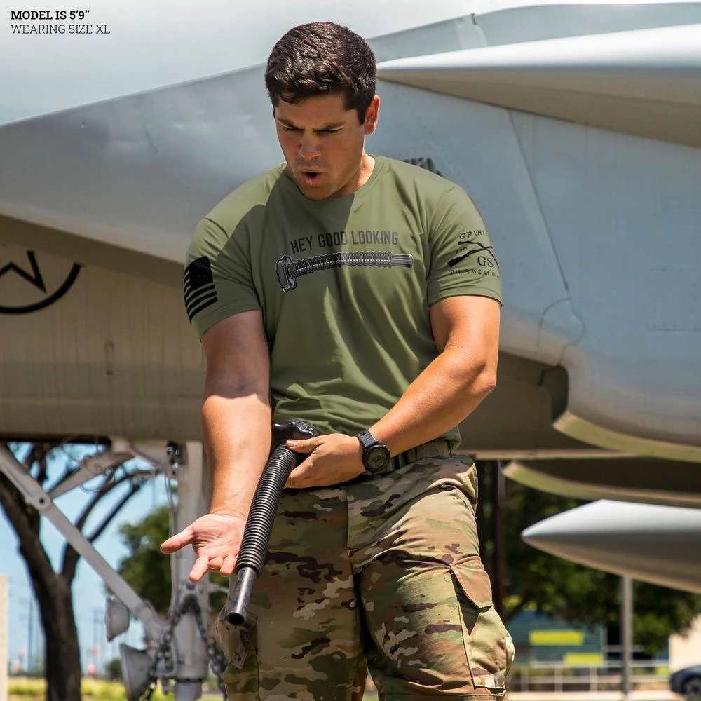 Hey Good Looking T-Shirt - Military Green - Image 3