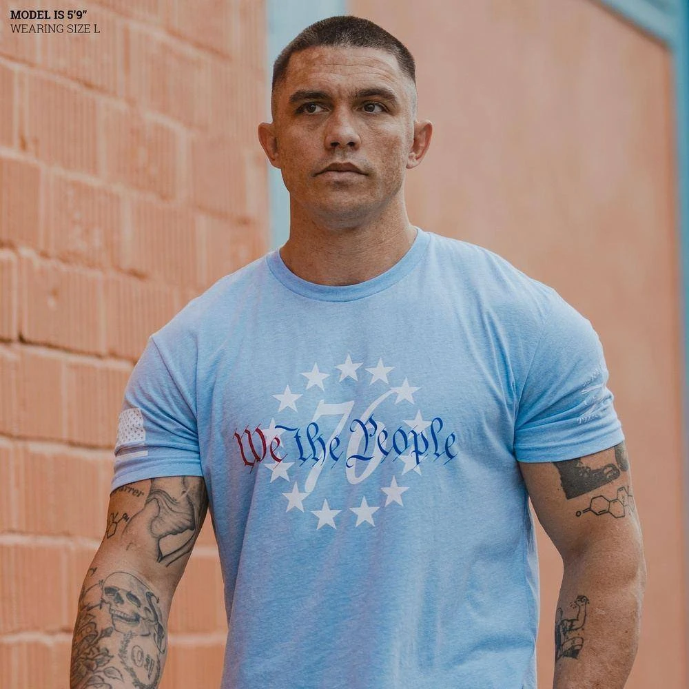 76 We The People T-Shirt - Heather Sky Blue - Image 3