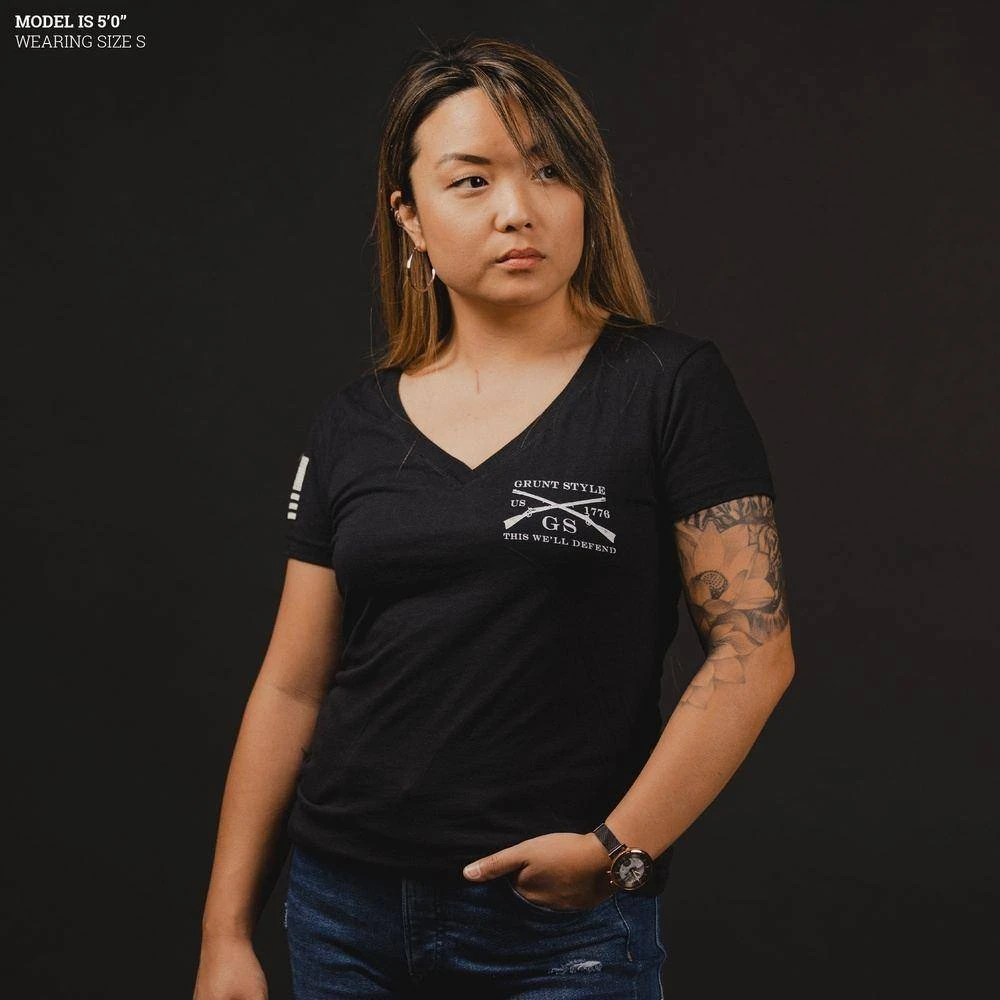 Women's Easy Rider V-Neck - Black - Image 3