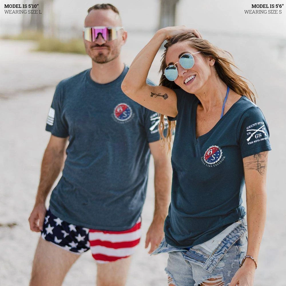 Women's Kick Ass Brewing V-Neck - Midnight Navy - Image 7