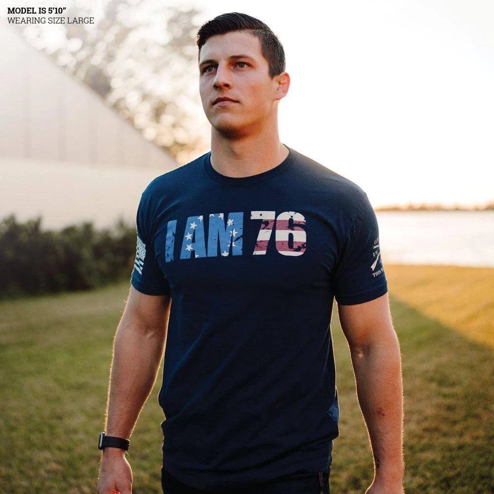 I AM 76 T-Shirt - Midnight Navy - Image 3
