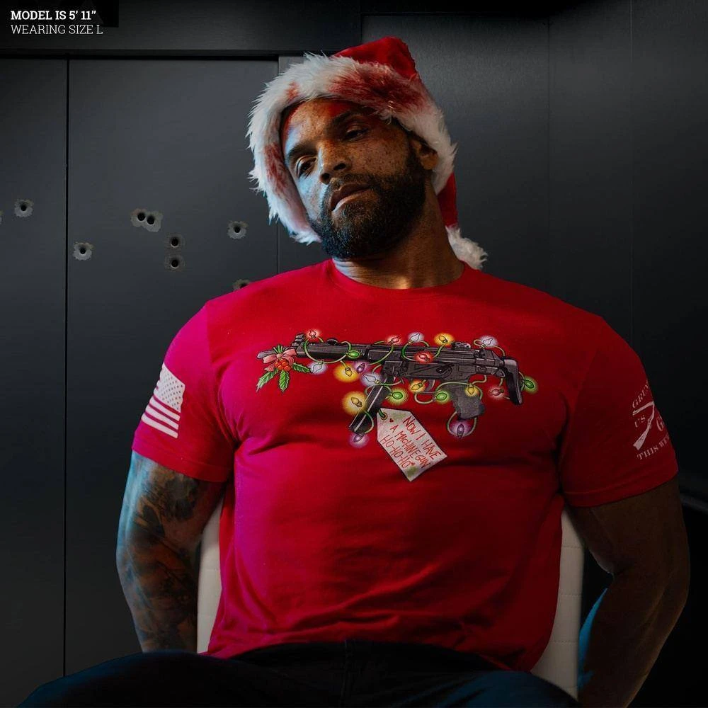 Now I Have A Machine Gun T-Shirt - Red - Image 3