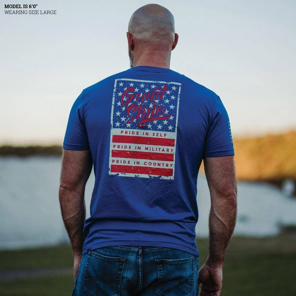 Grunt Style Stars & Bars T-Shirt - Royal - Image 3