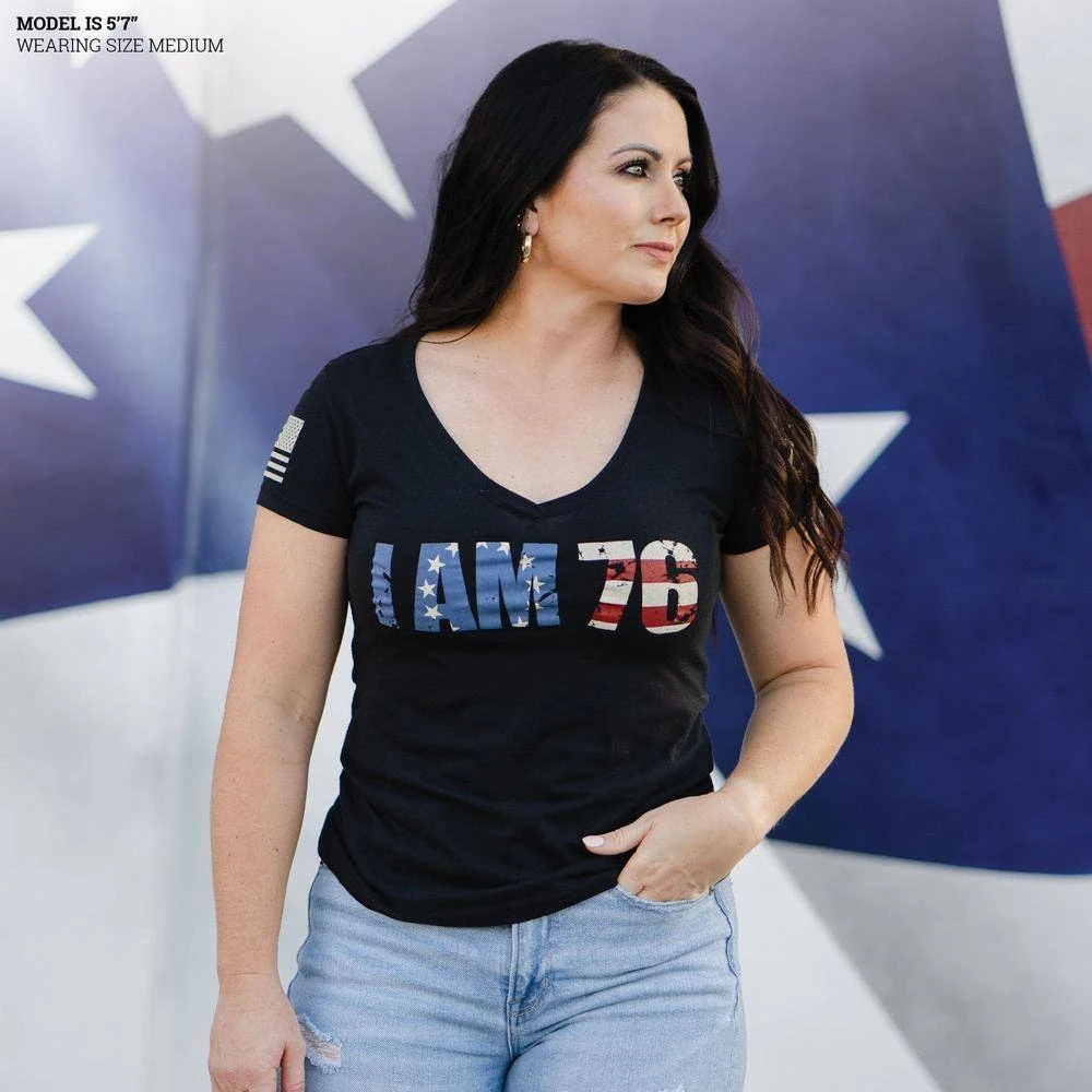 Women's I AM 76 V-Neck - Black - Image 5