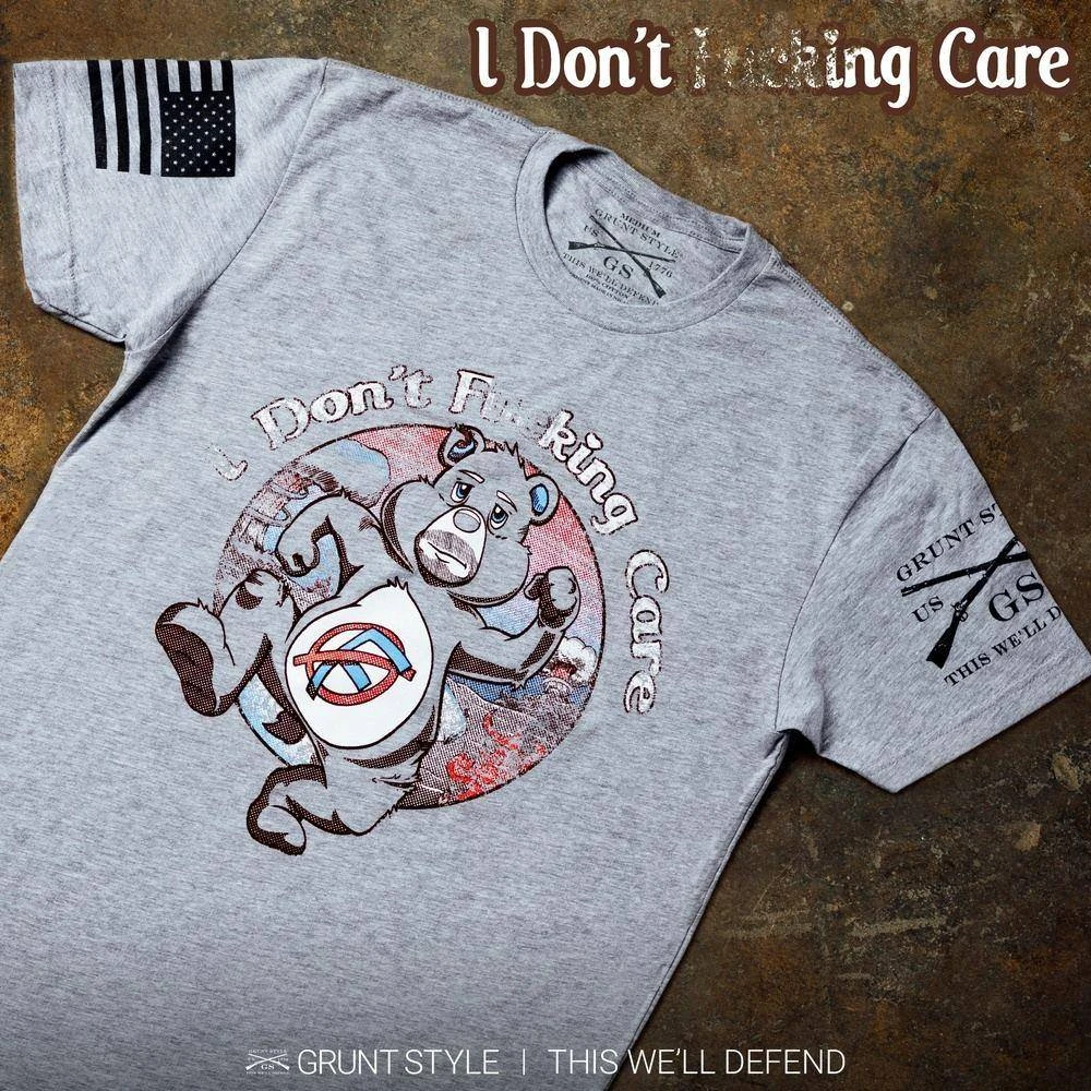 I Don't F*cking Care T-Shirt - Heather Grey - Image 3