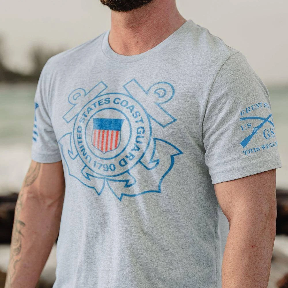 USCG -Logo T-Shirt - Heather Grey - Image 3
