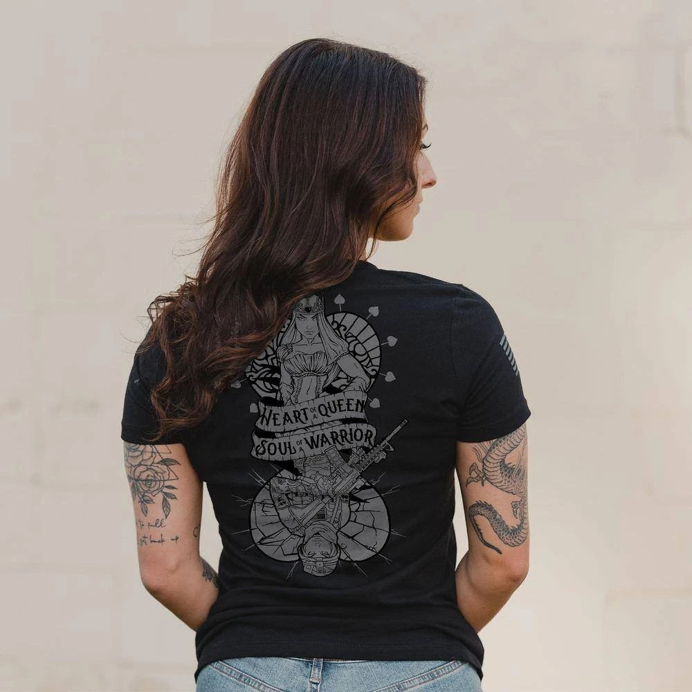 Women's Heart And Soul Of A Warrior T-Shirt - Black