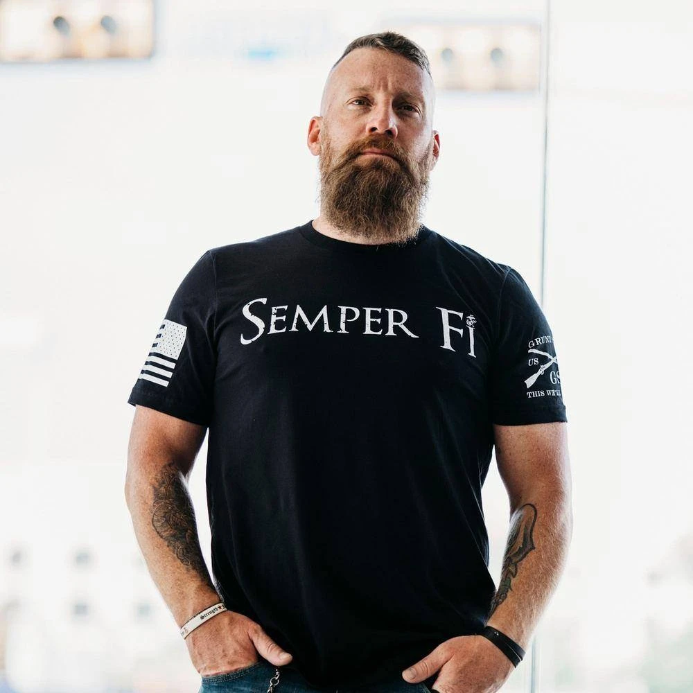USMC - Semper Fi T-Shirt - Black - Image 2