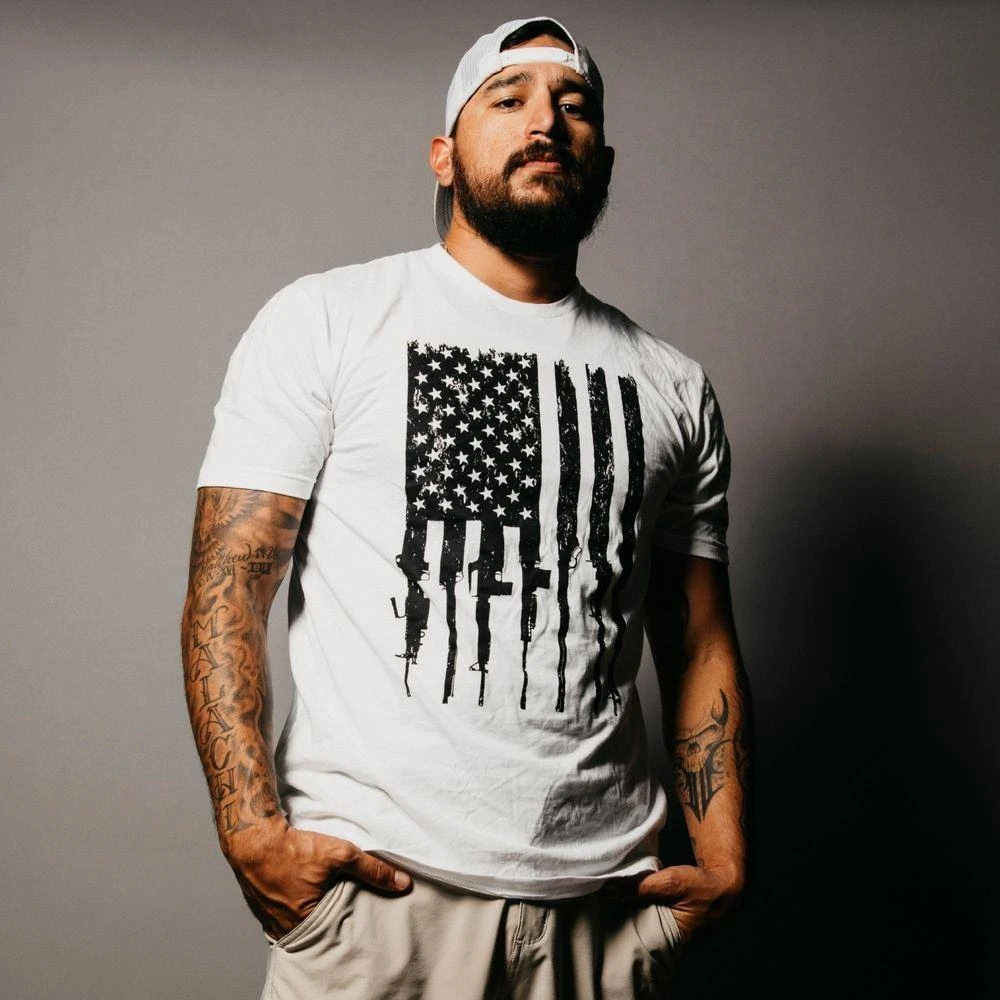 Rifle Flag T-Shirt - White - Image 4