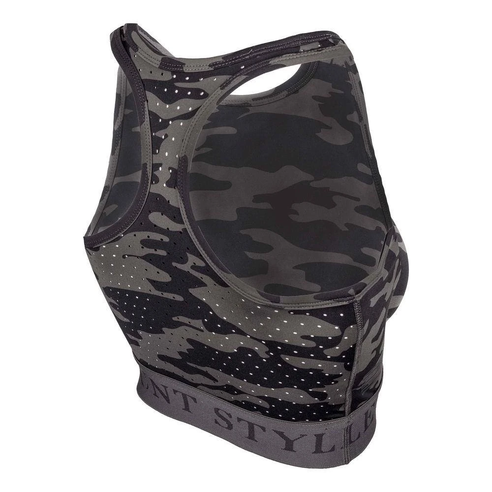 Women's Racerback Sports Bra - Black Camo - Image 5