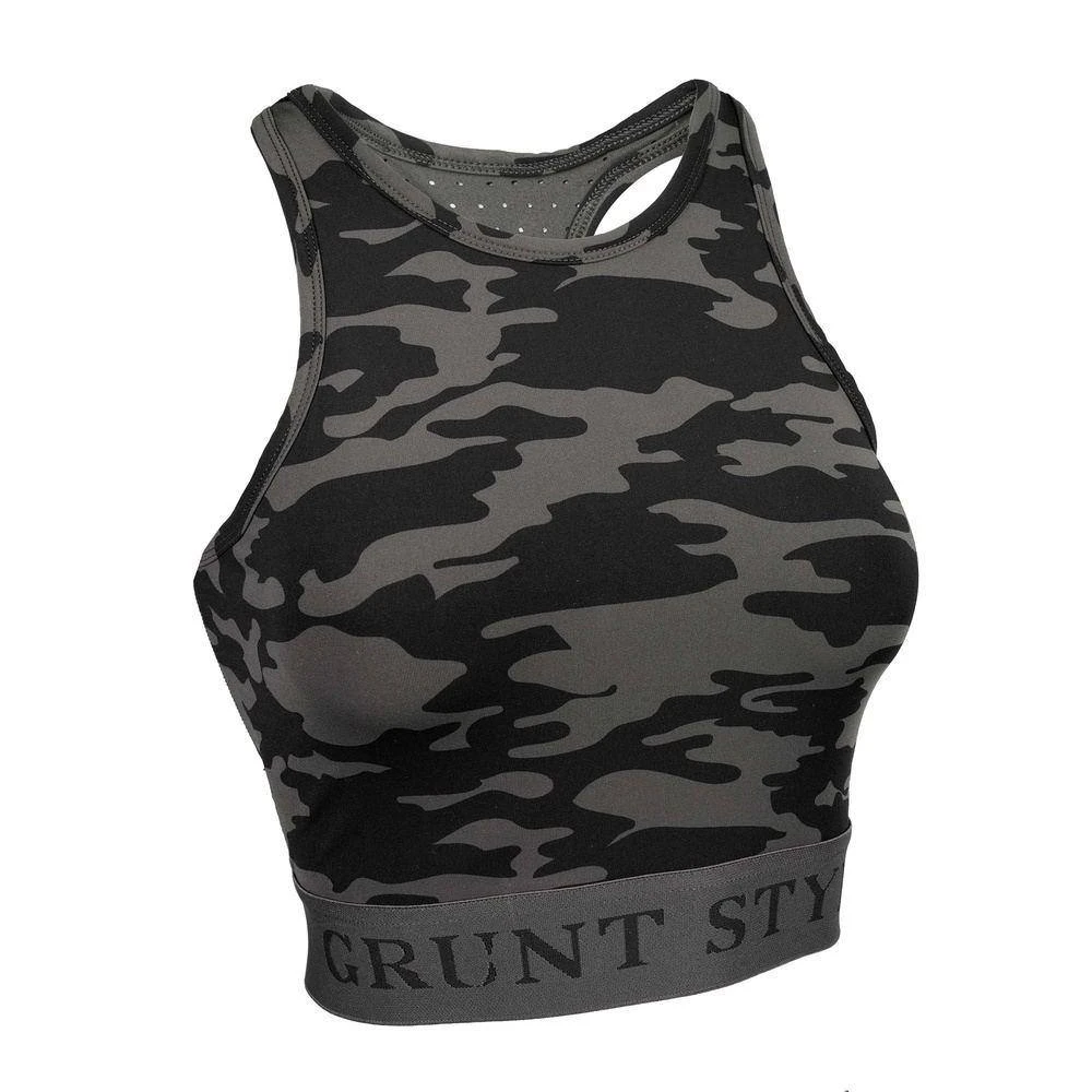 Women's Racerback Sports Bra - Black Camo - Image 3
